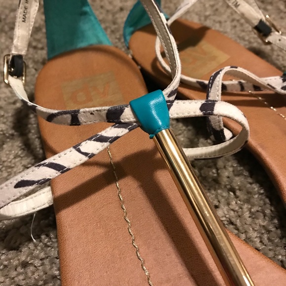 Dolce vita sandals turquoise/zebra accent size 7.5 - Picture 2 of 5
